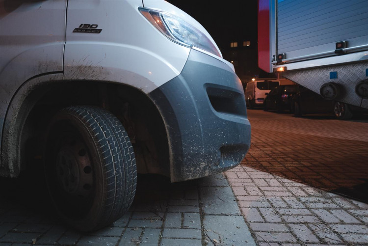 Průjezd hasičských aut ulicemi Třebíče