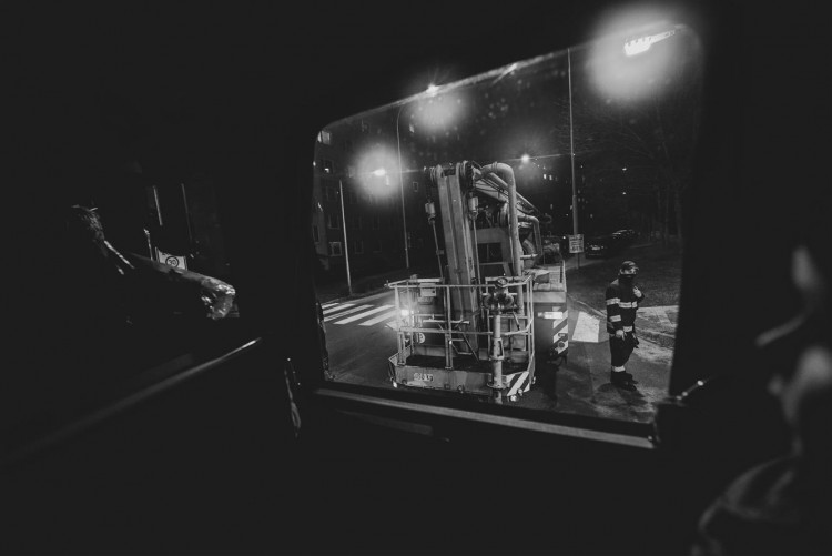 Průjezd hasičských aut ulicemi Třebíče