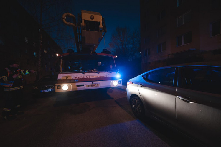 Průjezd hasičských aut ulicemi Třebíče