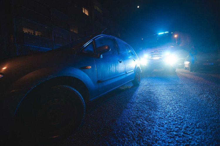 Průjezd hasičských aut ulicemi Třebíče