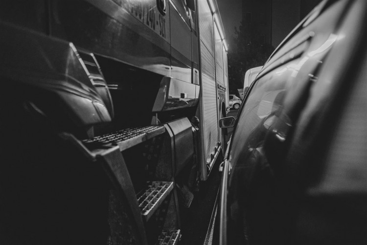 Průjezd hasičských aut ulicemi Třebíče