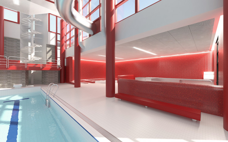 Vizualizace libereckého bazénu