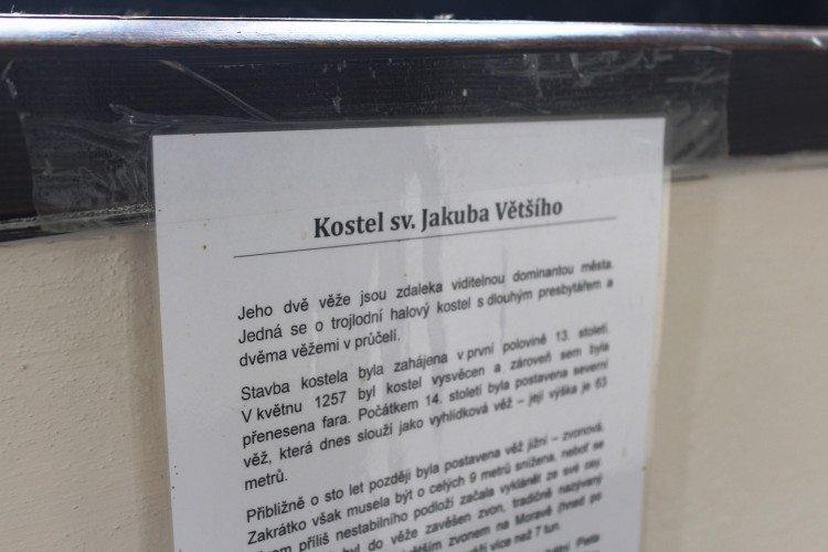Věž a ochoz kostela sv. Jakuba v Jihlavě je opět otevřený