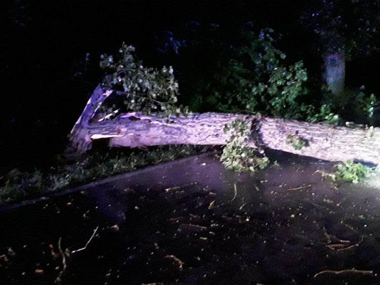 Noční bouřka na Vysočině a odklízení následků, 30.6.2021