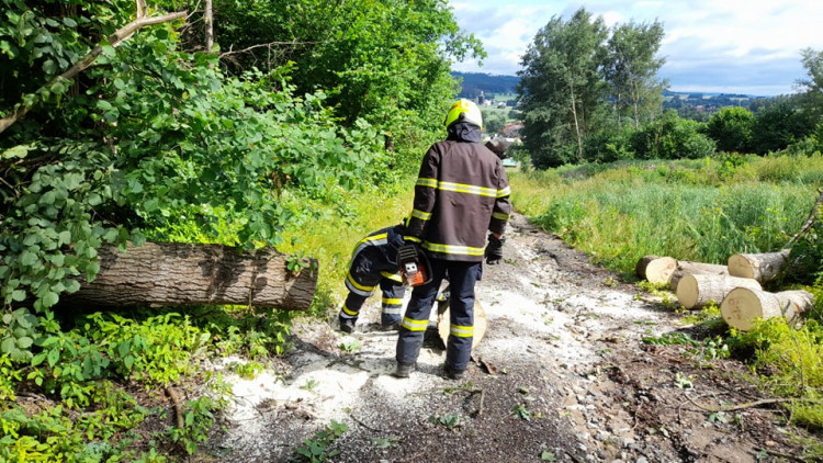 Noční bouřka na Vysočině a odklízení následků, 30.6.2021