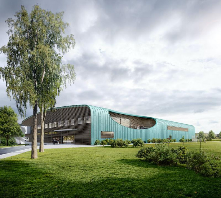 Vizualizace nového hokejového stadionu v Hluboké nad Vltavou.