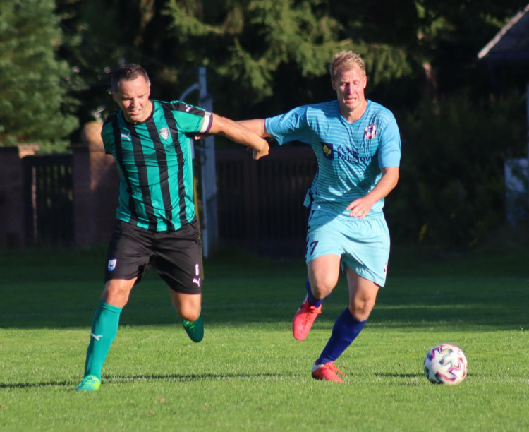 Momentky ze zápasu Dobrá Voda - Borovany. Výhru si odvezli hosté.