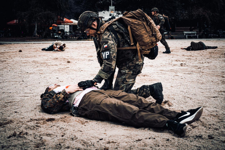 FOTOGALERIE: Zásah proti střelci, policejní cvičení na Ostende