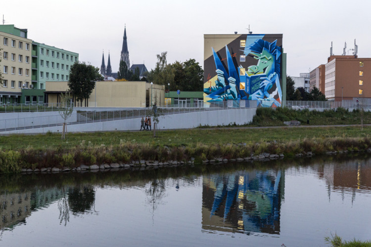 Street Art: Velkoplošné malby ozvláštnily fasády v centru Olomouce i v areálu vysokoškolských kolejí