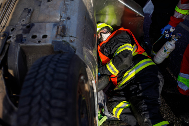 Cvičení IZS na uzavřené dálnice D11