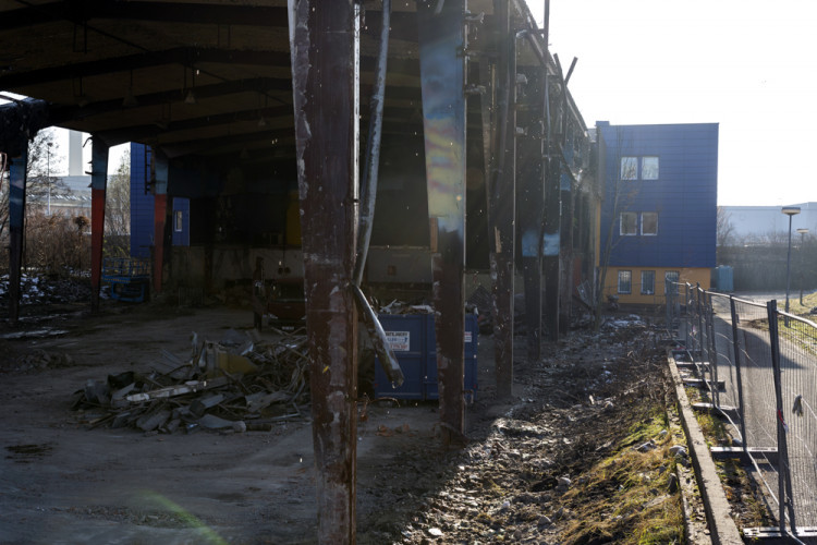 Demolice budovy bývalé diskotéky u Envelopy v Olomouci