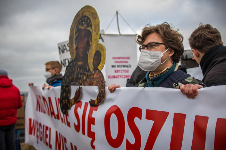 Demonstrace u polského dolu Turów