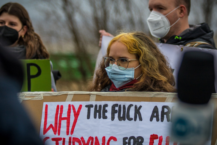 Demonstrace u polského dolu Turów