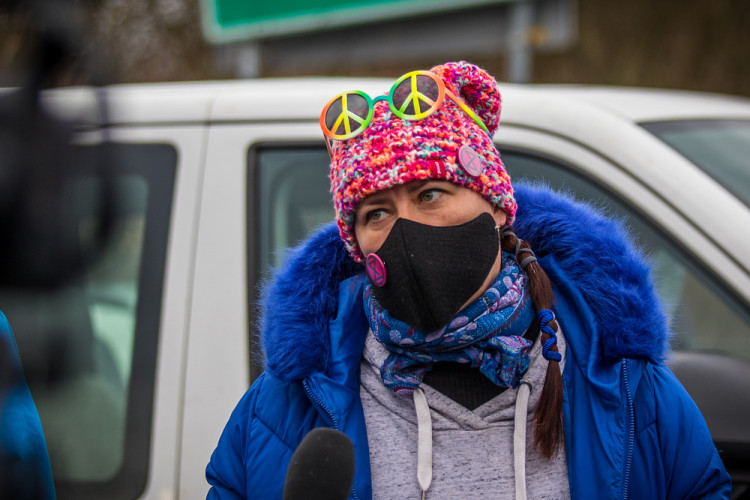 Demonstrace u polského dolu Turów