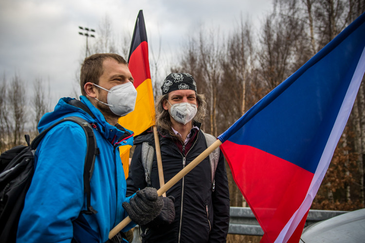 Demonstrace u polského dolu Turów