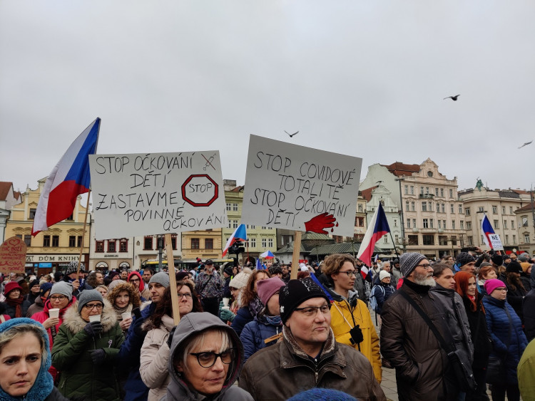 FOTOGALERIE: Demonstrace proti povinnému očkování