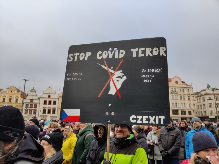 FOTOGALERIE: Demonstrace proti povinnému očkování