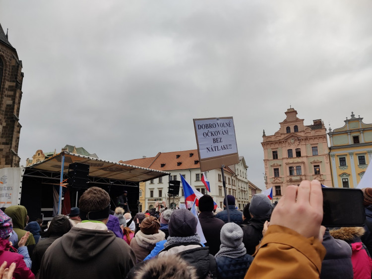 FOTOGALERIE: Demonstrace proti povinnému očkování