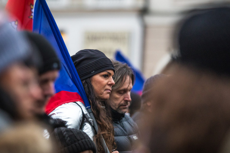 Demonstrace proti pandemickému zákonu v Liberci