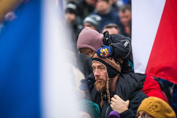 Demonstrace proti pandemickému zákonu v Liberci