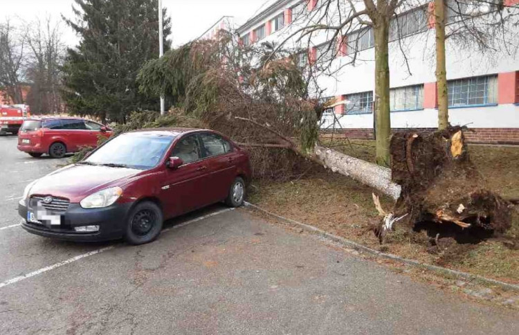 Silný vítr zaměstnal hasiče
