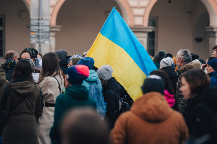 Podporu okupované Ukrajině v Českých Budějovicích vyjádřilo na 300 lidí