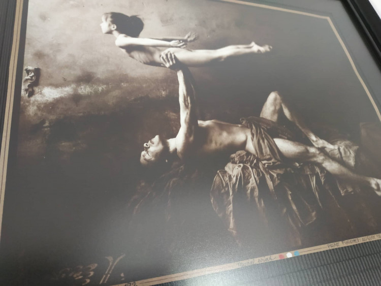 Jan Saudek se ženou na výstavě v Plumlově na zámku