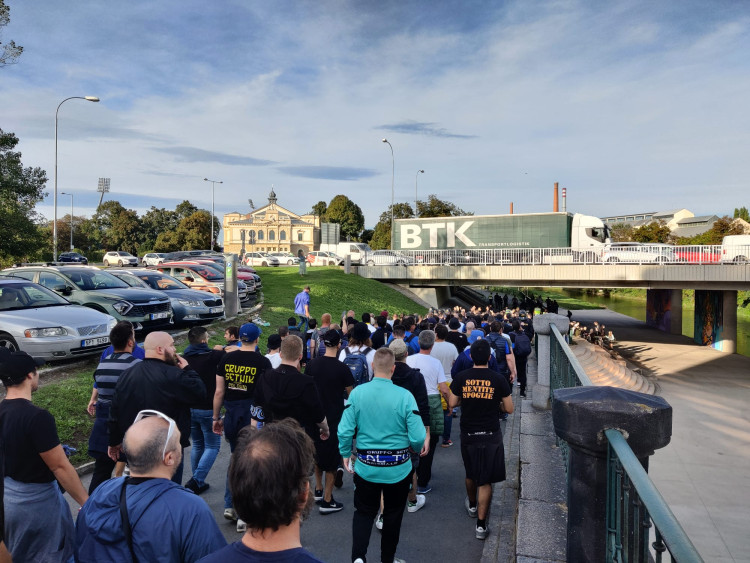 FOTOGALERIE: Fanoušci Interu Milán v Plzni