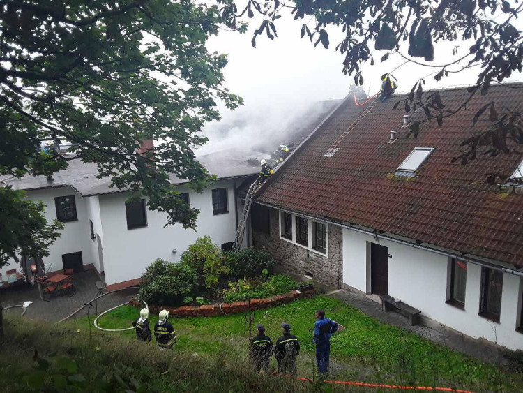 Požár penzionu v Daňkovicích