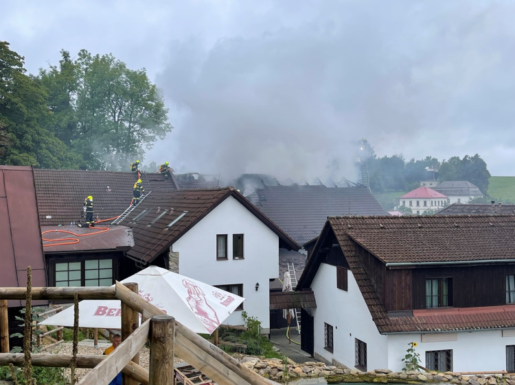 Požár penzionu v Daňkovicích
