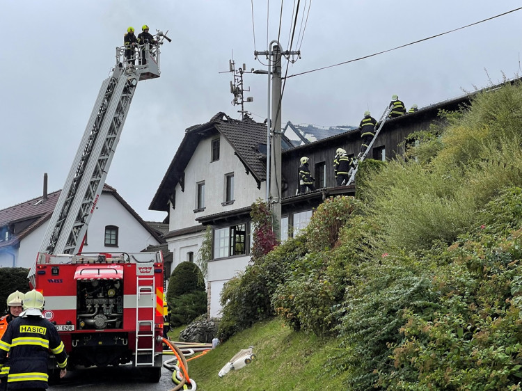 Požár penzionu v Daňkovicích