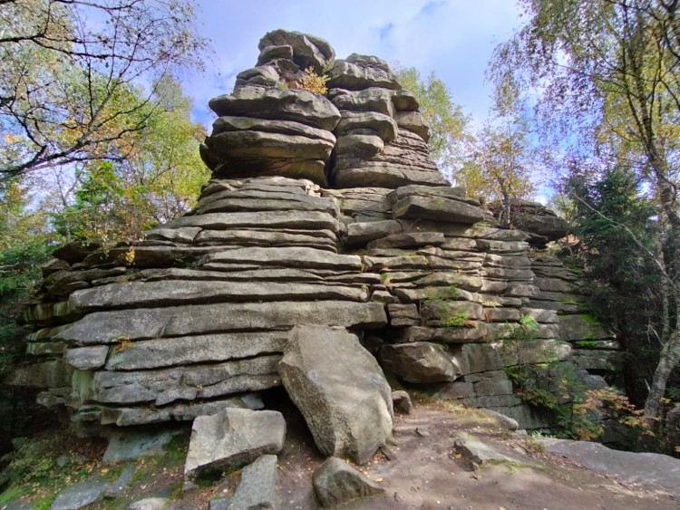 Podzim na Míchově skále