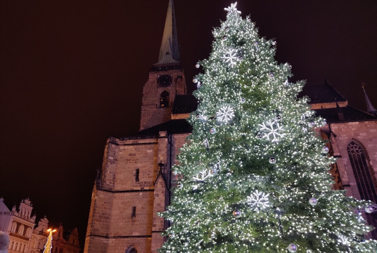 FOTOGALERIE: Vánoční strom a vánoční tramvaj 2022