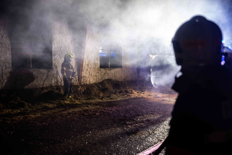 GALERIE: Na Trutnovsku zachvátil požár stáje. Uhynulo asi 150 krav