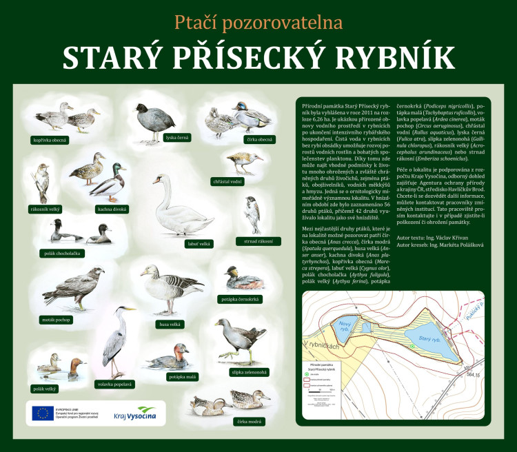 Nová ptačí pozorovatelna u Starého Příseckého rybníku