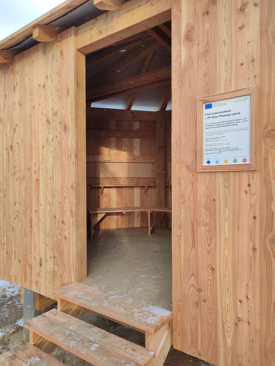 Nová ptačí pozorovatelna u Starého Příseckého rybníku