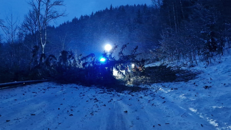 FOTOGALERIE: Silný vítr zaměstnal hasiče v kraji, od noci jsou v plném zápřahu