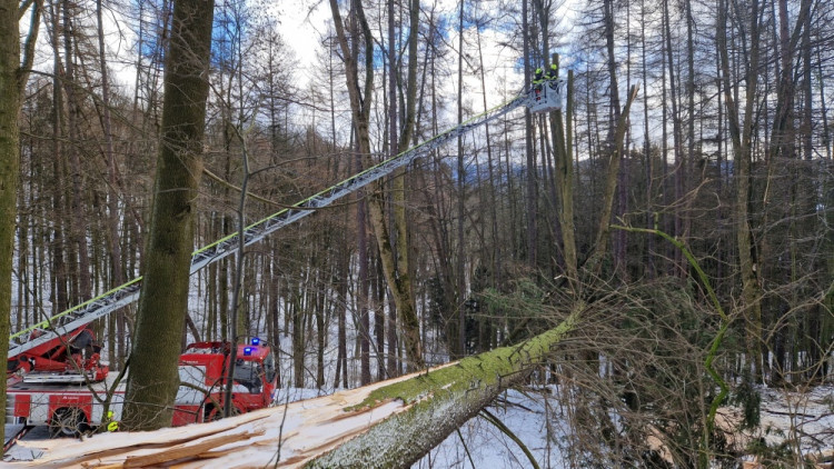 FOTOGALERIE: Silný vítr zaměstnal hasiče v kraji, od noci jsou v plném zápřahu