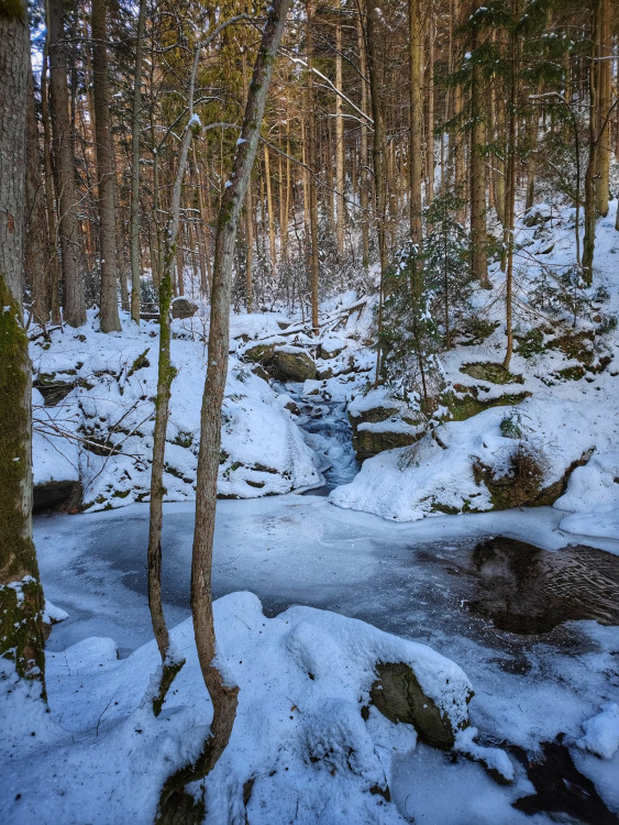 FOTOGALERIE: Procházka okolo zasněžených Rešovských vodopádů