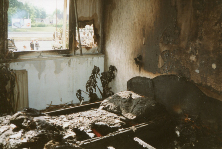 Pád stíhaček na sídliště Vltava