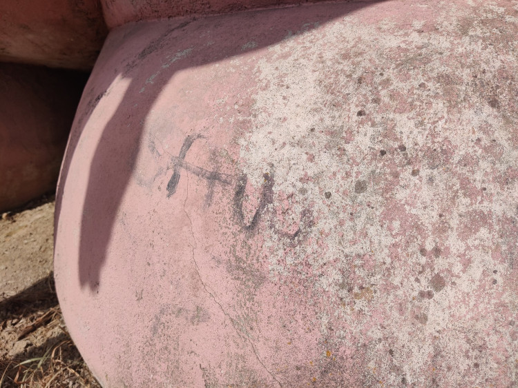 Stav králíka k červenci 2023, foto: Zuzana Duzbabová: Růžový králík na Lochotíně v průběhu let