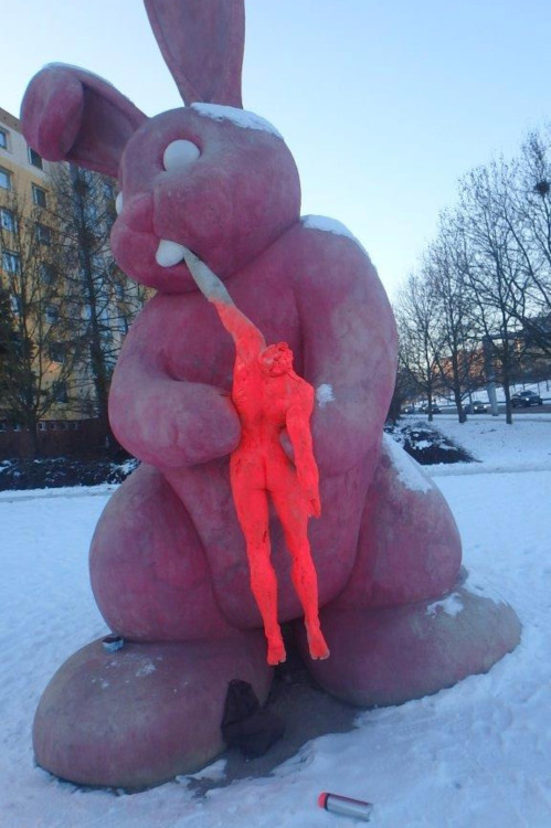 Králíka už v minulosti poškodili vandalové, foto: MO Plzeň 1