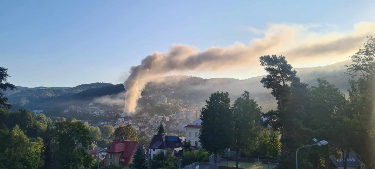 Požár rekonstruovaného penzionu v Tanvaldě