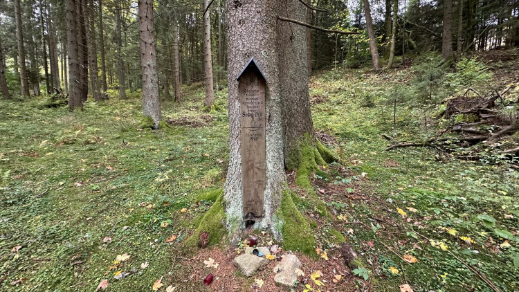 umrlčí prkno skautského vůdce Šedého Vlka