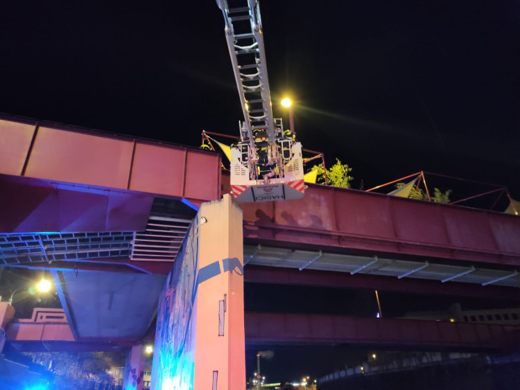 FOTOGALERIE: Požár lávky nad Radbuzou
