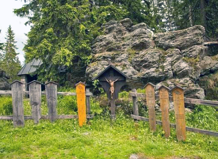 Umrlčí prkna na vrcholku Falkensteinu