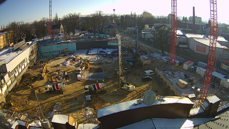 Stavba Horácké arény - leden 2024