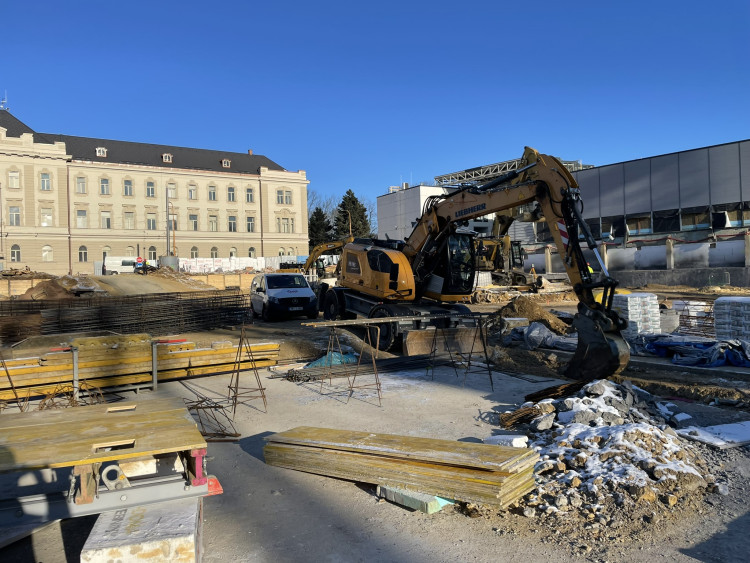 Stavba Horácké arény - leden 2024