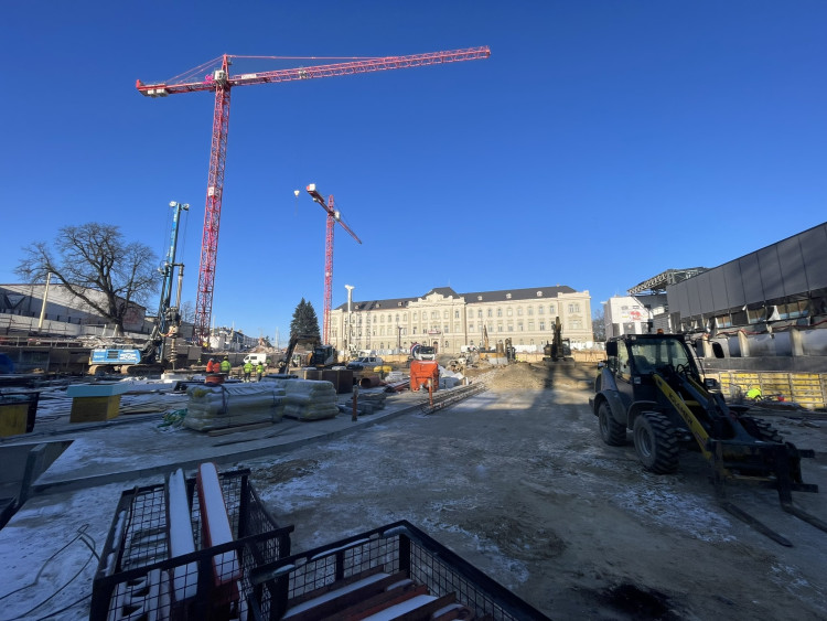 Stavba Horácké arény - leden 2024