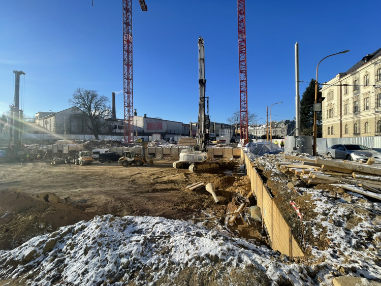 Stavba Horácké arény - leden 2024